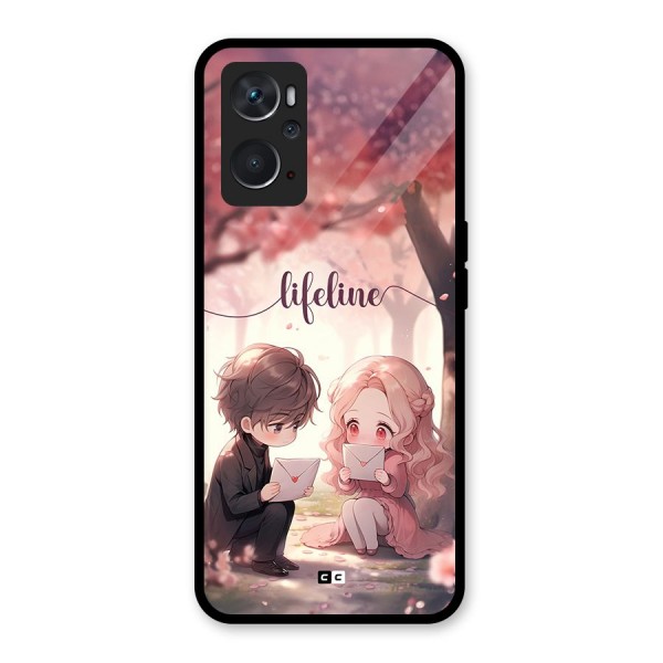 Cute Anime Couple Glass Back Case for Oppo K10 4G