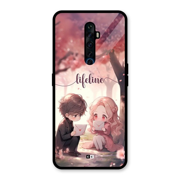 Cute Anime Couple Glass Back Case for Oppo Reno2 Z