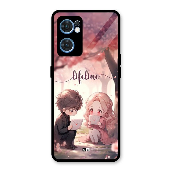 Cute Anime Couple Glass Back Case for Oppo Reno7 5G