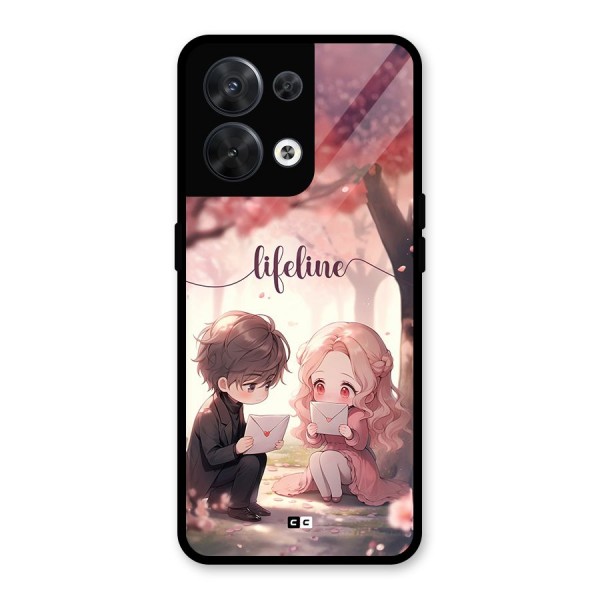 Cute Anime Couple Glass Back Case for Oppo Reno8 5G