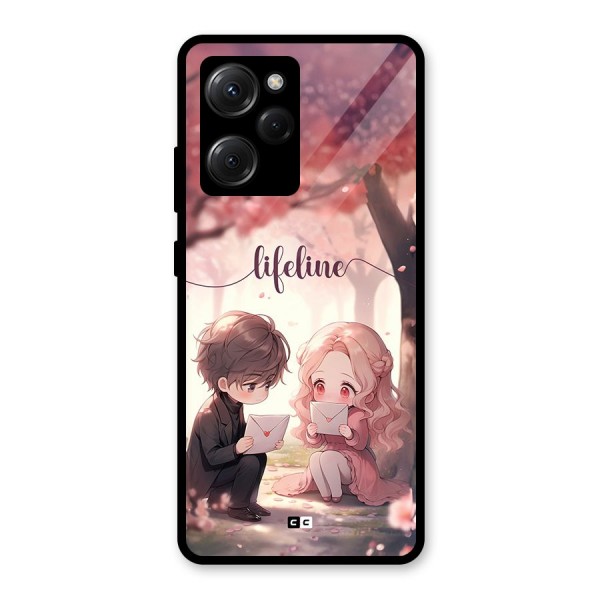 Cute Anime Couple Glass Back Case for Poco X5 Pro