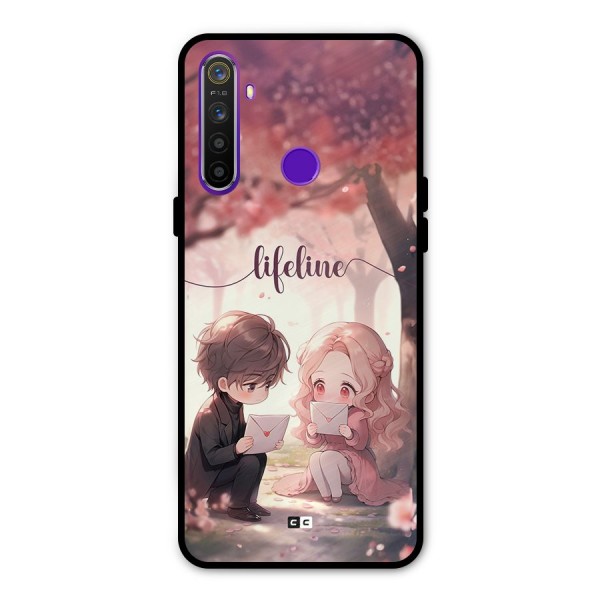 Cute Anime Couple Glass Back Case for Realme 5s