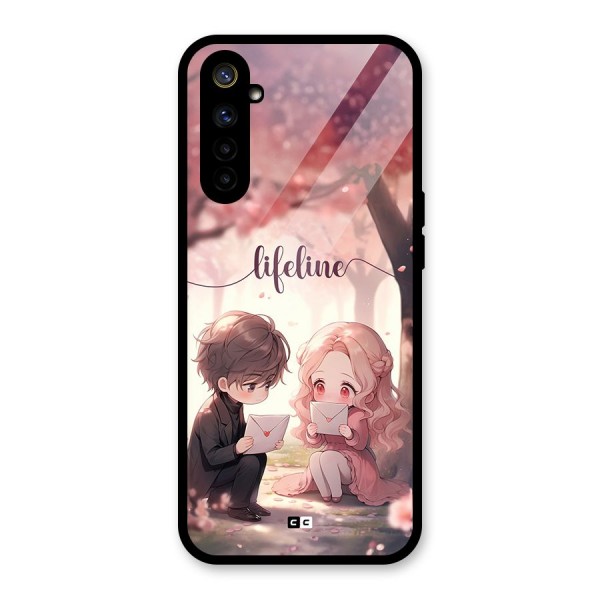 Cute Anime Couple Glass Back Case for Realme 6