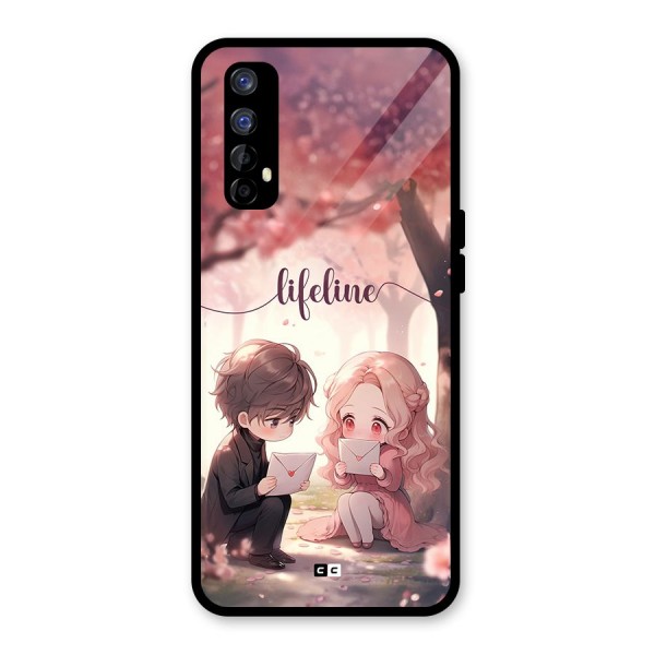 Cute Anime Couple Glass Back Case for Realme 7