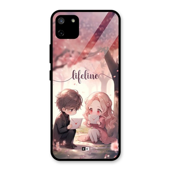 Cute Anime Couple Glass Back Case for Realme C11