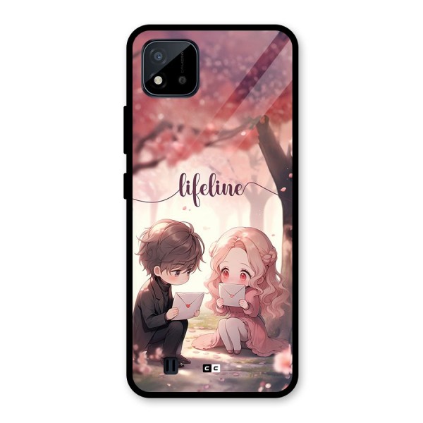 Cute Anime Couple Glass Back Case for Realme C11 2021