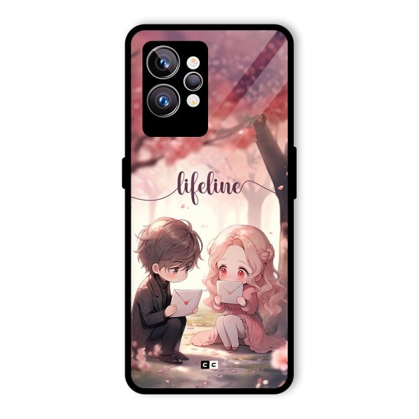 Cute Anime Couple Glass Back Case for Realme GT2 Pro