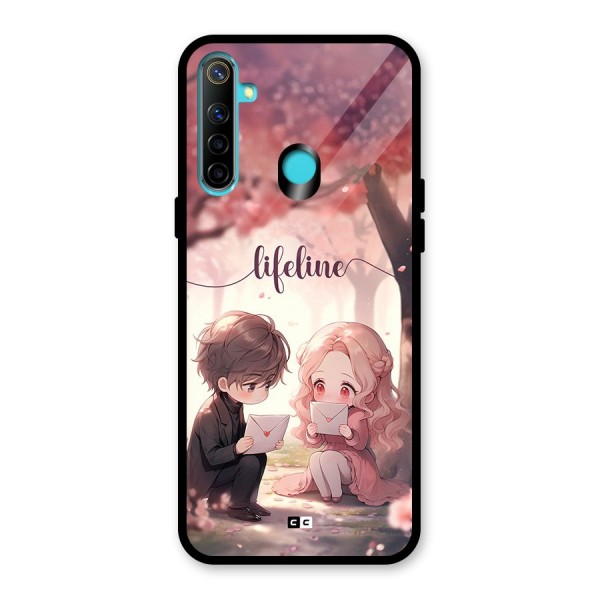 Cute Anime Couple Glass Back Case for Realme Narzo 10