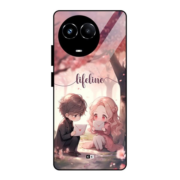 Cute Anime Couple Glass Back Case for Realme Narzo 60X