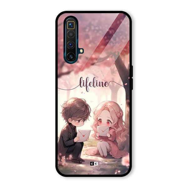 Cute Anime Couple Glass Back Case for Realme X3 SuperZoom