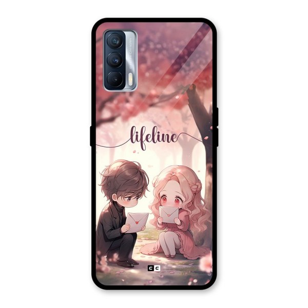 Cute Anime Couple Glass Back Case for Realme X7