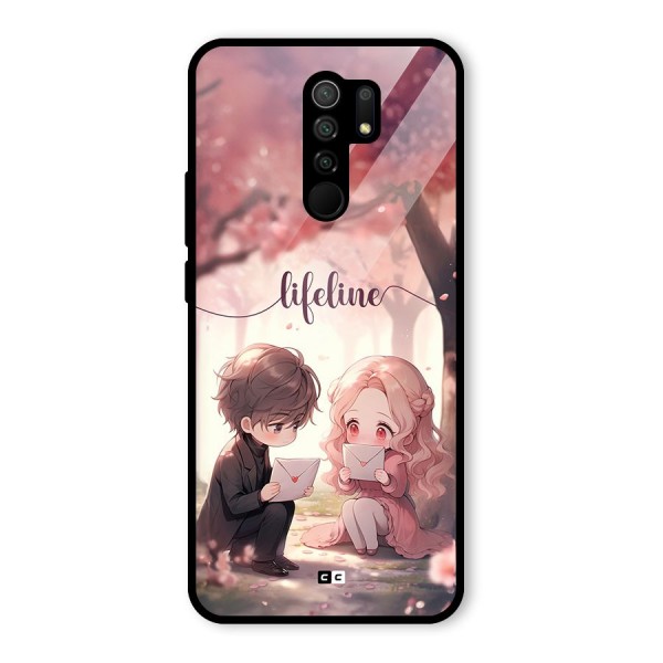 Cute Anime Couple Glass Back Case for Redmi 9 Prime