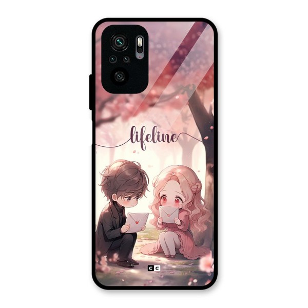 Cute Anime Couple Glass Back Case for Redmi Note 10