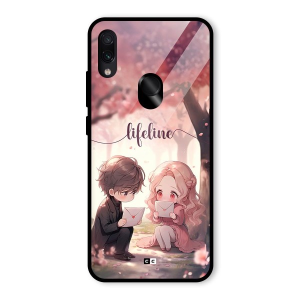 Cute Anime Couple Glass Back Case for Redmi Note 7