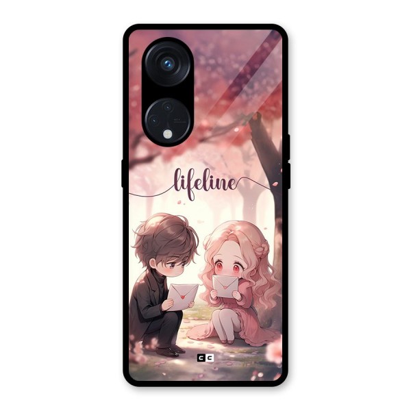 Cute Anime Couple Glass Back Case for Reno8 T 5G