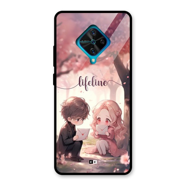 Cute Anime Couple Glass Back Case for Vivo S1 Pro