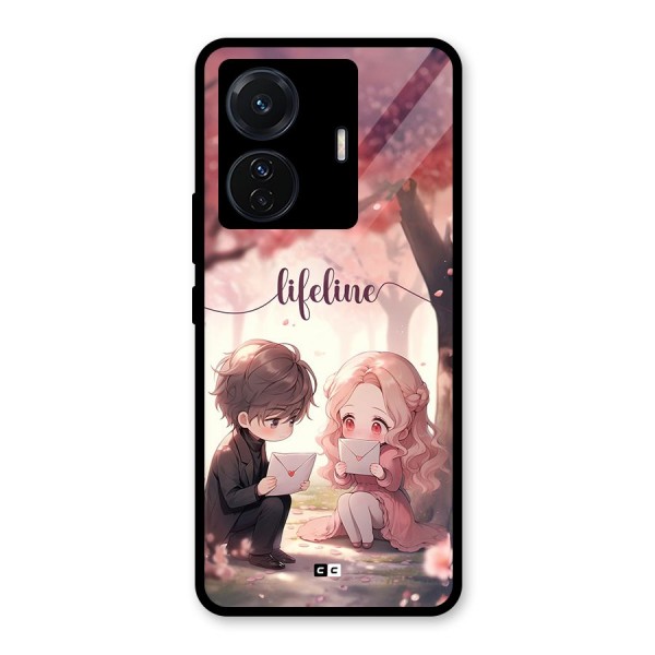 Cute Anime Couple Glass Back Case for Vivo T1 Pro