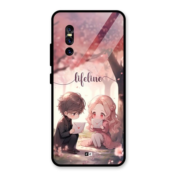 Cute Anime Couple Glass Back Case for Vivo V15 Pro