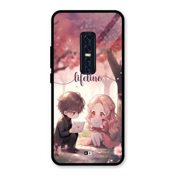 Cute Anime Couple Glass Back Case for Vivo V17 Pro