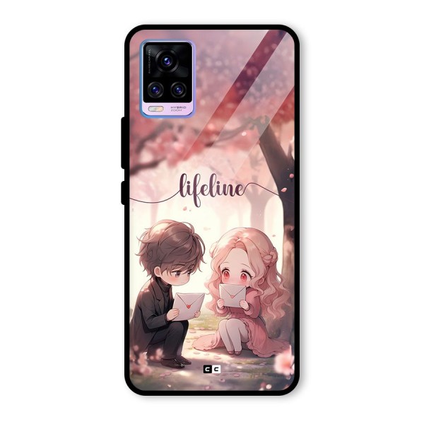 Cute Anime Couple Glass Back Case for Vivo V20 Pro