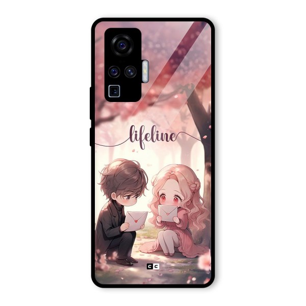 Cute Anime Couple Glass Back Case for Vivo X50 Pro