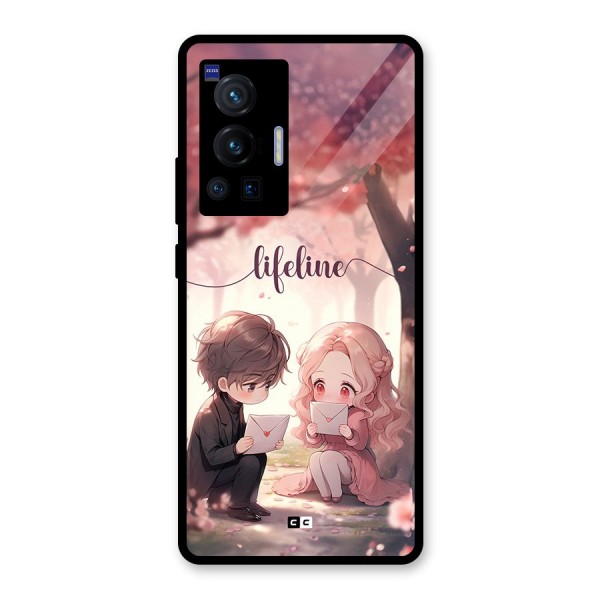 Cute Anime Couple Glass Back Case for Vivo X70 Pro