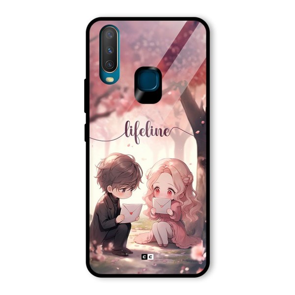 Cute Anime Couple Glass Back Case for Vivo Y12