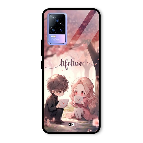 Cute Anime Couple Glass Back Case for Vivo Y73