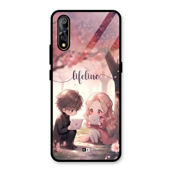 Cute Anime Couple Glass Back Case for Vivo Z1x