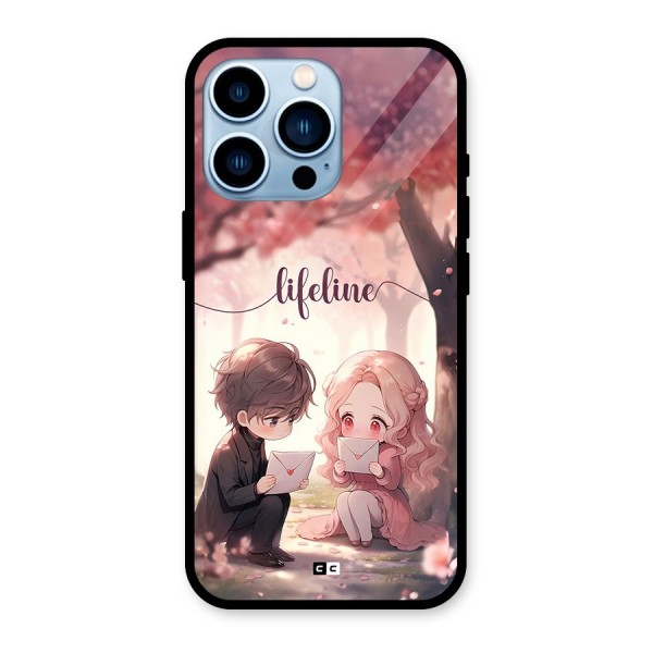 Cute Anime Couple Glass Back Case for iPhone 13 Pro