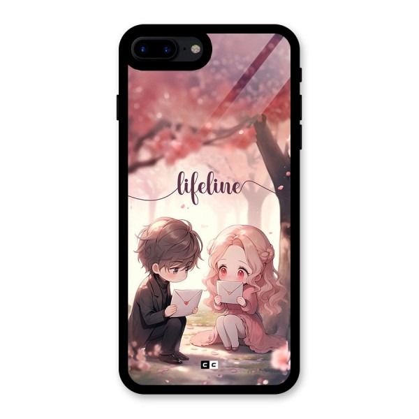 Cute Anime Couple Glass Back Case for iPhone 7 Plus