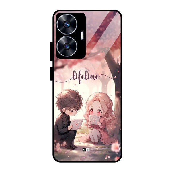 Cute Anime Couple Glass Back Case for realme C55