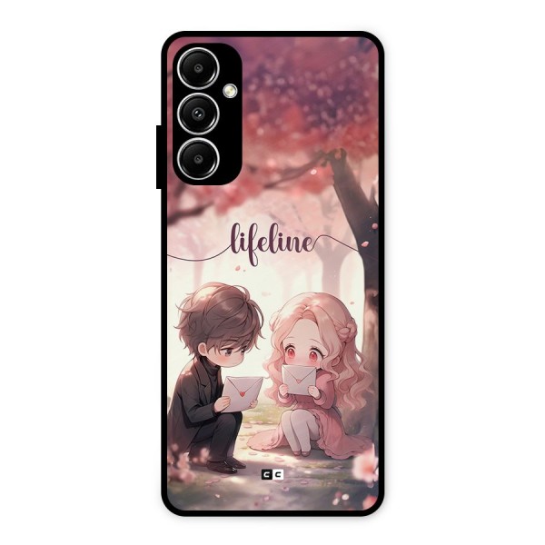 Cute Anime Couple Metal Back Case for Galaxy A05s