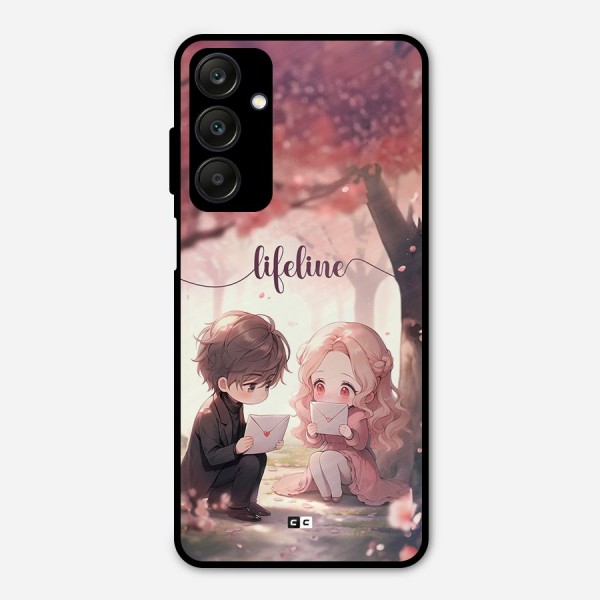 Cute Anime Couple Metal Back Case for Galaxy A25 5G