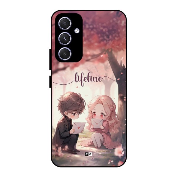 Cute Anime Couple Metal Back Case for Galaxy A54