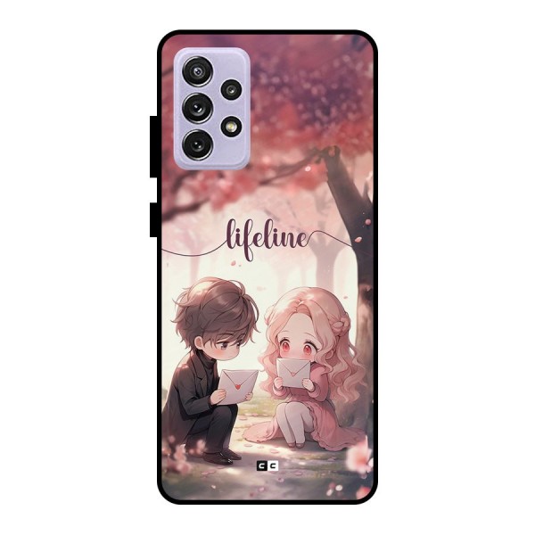 Cute Anime Couple Metal Back Case for Galaxy A72