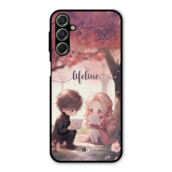 Cute Anime Couple Metal Back Case for Galaxy F34