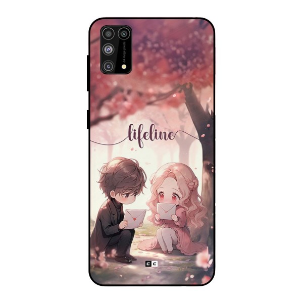 Cute Anime Couple Metal Back Case for Galaxy F41