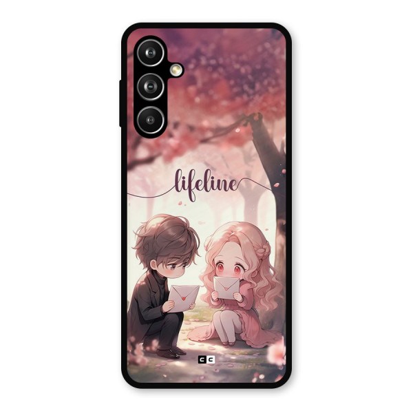 Cute Anime Couple Metal Back Case for Galaxy F54