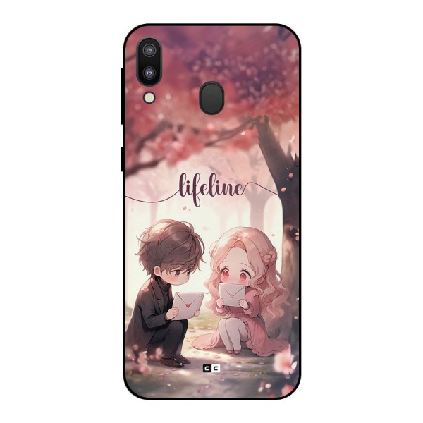 Cute Anime Couple Metal Back Case for Galaxy M20