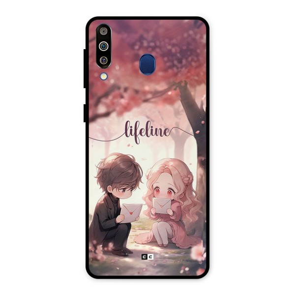 Cute Anime Couple Metal Back Case for Galaxy M30