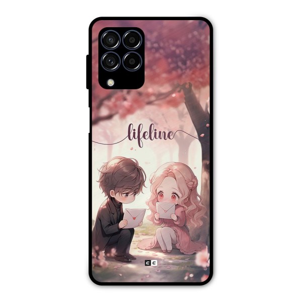 Cute Anime Couple Metal Back Case for Galaxy M53 5G