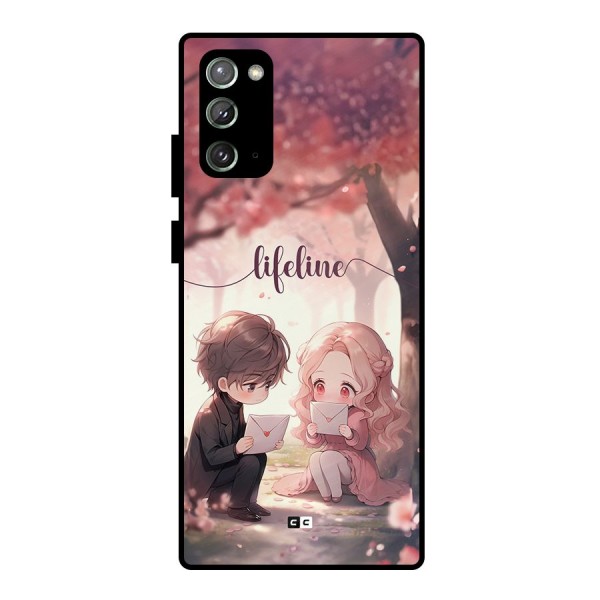 Cute Anime Couple Metal Back Case for Galaxy Note 20