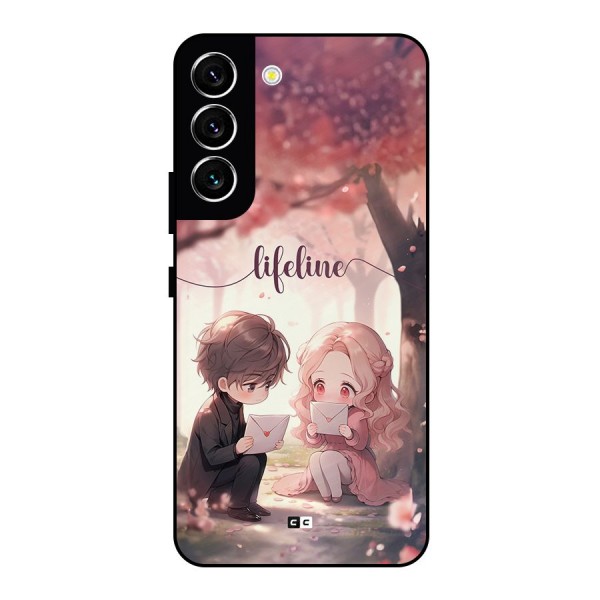 Cute Anime Couple Metal Back Case for Galaxy S22 5G