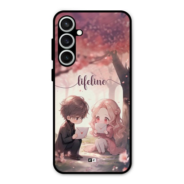 Cute Anime Couple Metal Back Case for Galaxy S23 FE