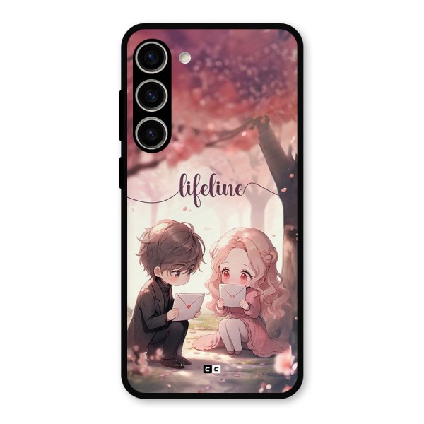 Cute Anime Couple Metal Back Case for Galaxy S23 Plus