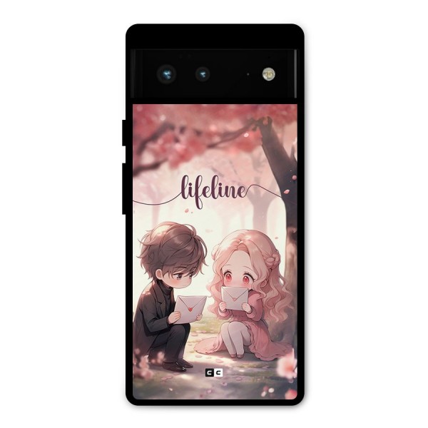 Cute Anime Couple Metal Back Case for Google Pixel 6