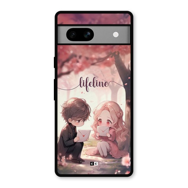 Cute Anime Couple Metal Back Case for Google Pixel 7a