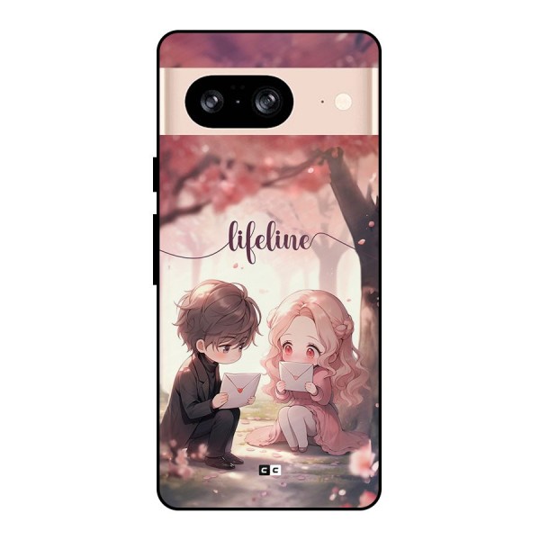 Cute Anime Couple Metal Back Case for Google Pixel 8