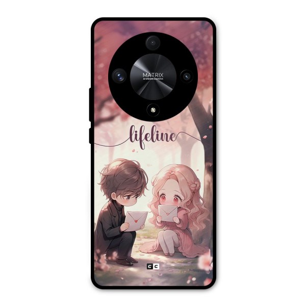 Cute Anime Couple Metal Back Case for Honor X9b